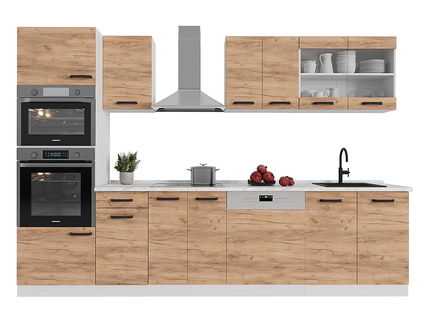 Mueble de cocina oro potencia roble/blanco 300x60x81.6 r-line