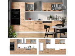 Mueble de cocina oro potencia roble/blanco 350x46x81.6 r-line