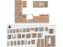 Mueble de cocina oro potencia roble/blanco 300x60x81.6 r-line