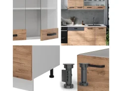 Mueble de cocina oro potencia roble/blanco 300x60x81.6 r-line