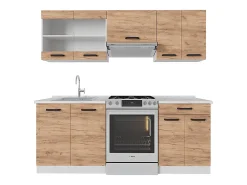 Mueble de cocina oro potencia roble/blanco 200x60x81.6 r-line
