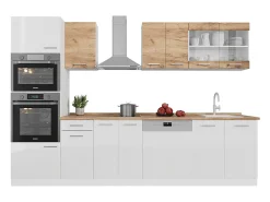 Mueble de cocina oro potencia roble/blanco 300x60x81.6 r-line