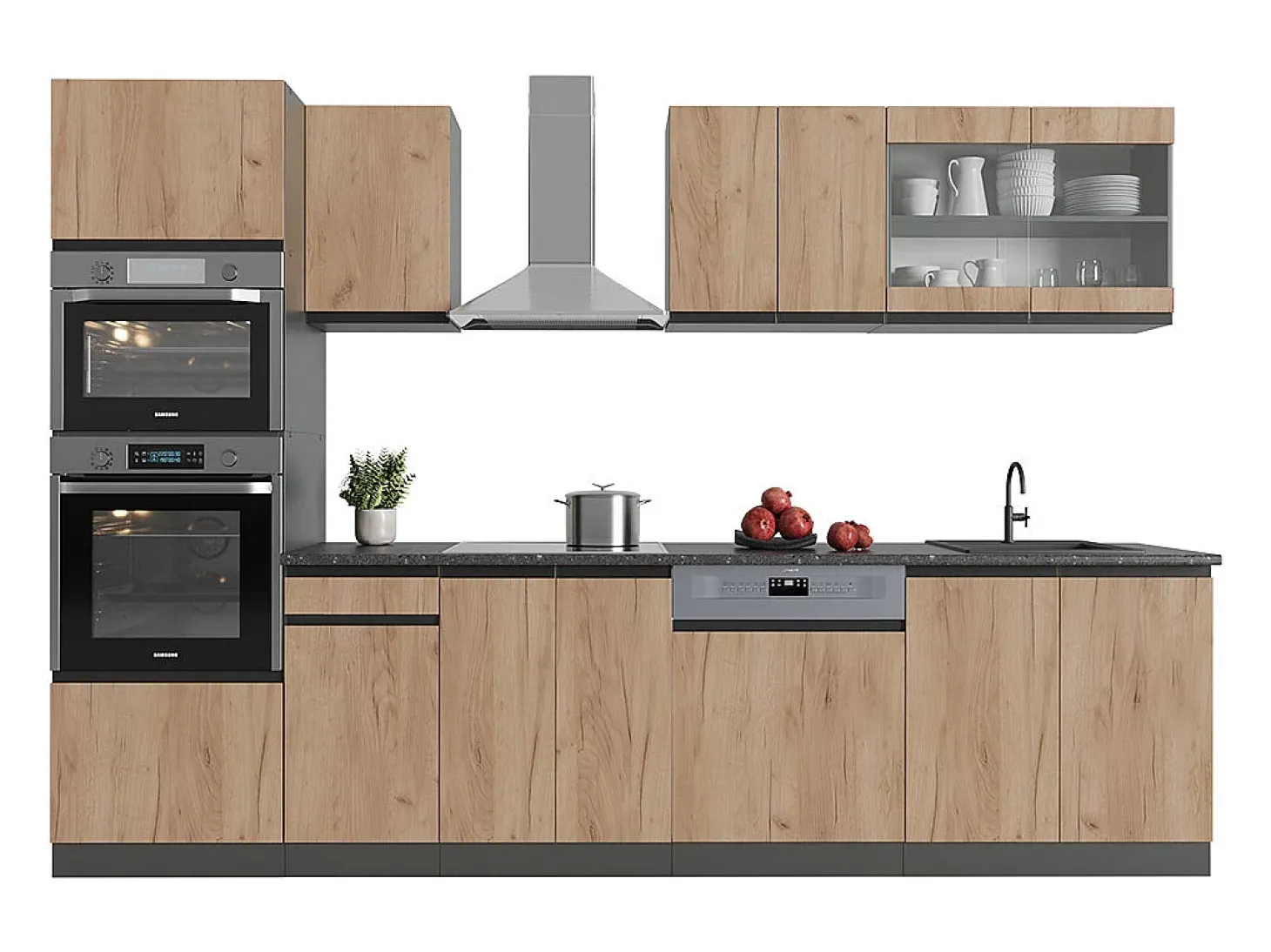 Mueble de cocina oro power roble/antracita 300x60x81.6 r-line