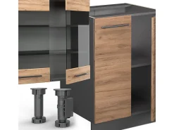 Mueble de cocina oro power roble/antracita 300x60x81.6 fame-line