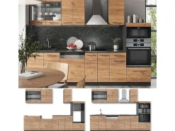 Mueble de cocina oro power roble/antracita 300x46x81.6 fame-line