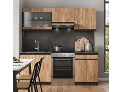 Mueble de cocina oro power roble/antracita 200x60x81.6 r-line