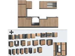Mueble de cocina oro power roble/antracita 300x46x81.6 r-line