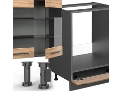 Mueble de cocina oro power roble/antracita 355x46x81.6 fame-line