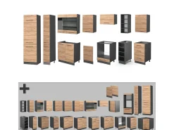 Mueble de cocina oro power roble/antracita 355x46x81.6 fame-line