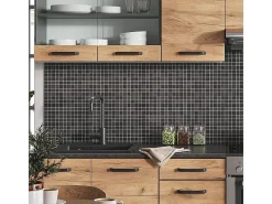 Mueble de cocina oro power roble/antracita 240x60x81.6 raul