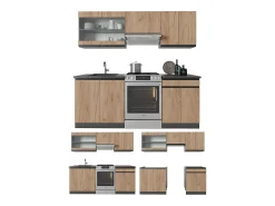 Mueble de cocina oro power roble/antracita 200x60x81.6 r-line