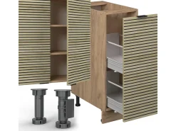 Mueble de cocina panel de roble/roble goldkraft 280x46x81.6 fame-line