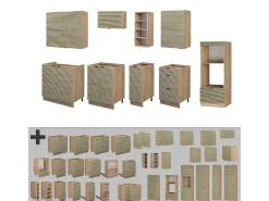 Mueble de cocina panel de roble/roble goldkraft 280x46x81.6 fame-line