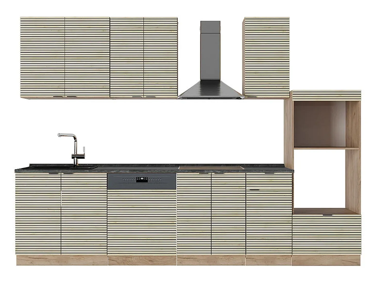 Mueble de cocina panel de roble/roble goldkraft 300x60x81.6 fame-line