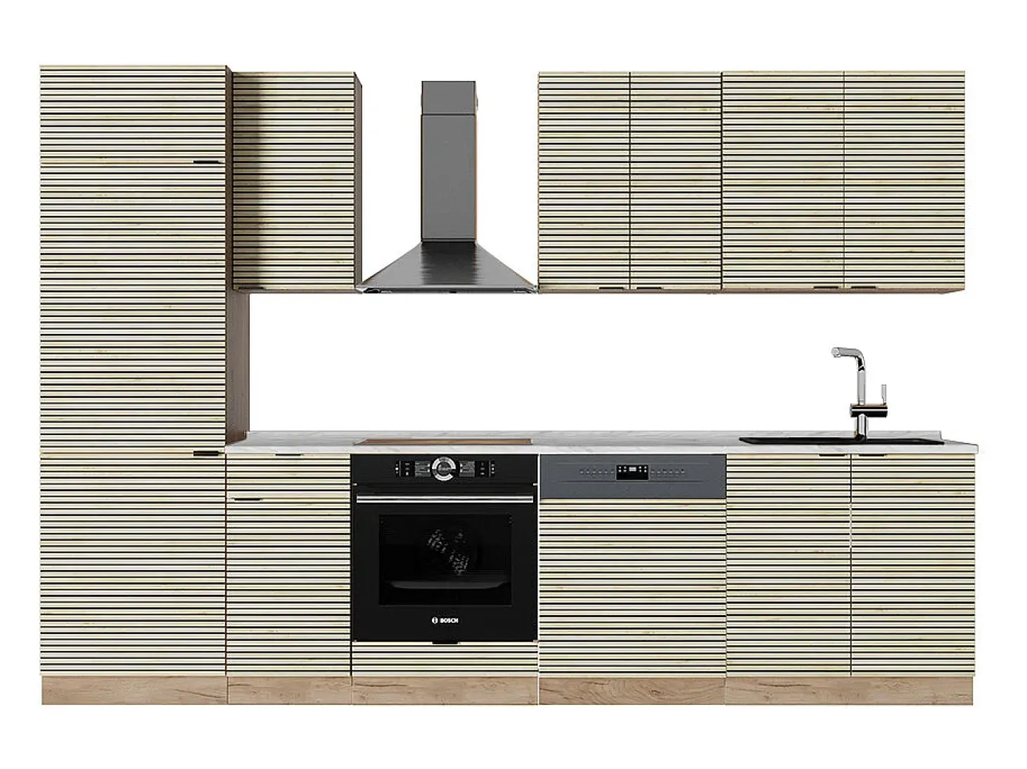 Mueble de cocina panel de roble/roble goldkraft 300x60x81.6 fame-line