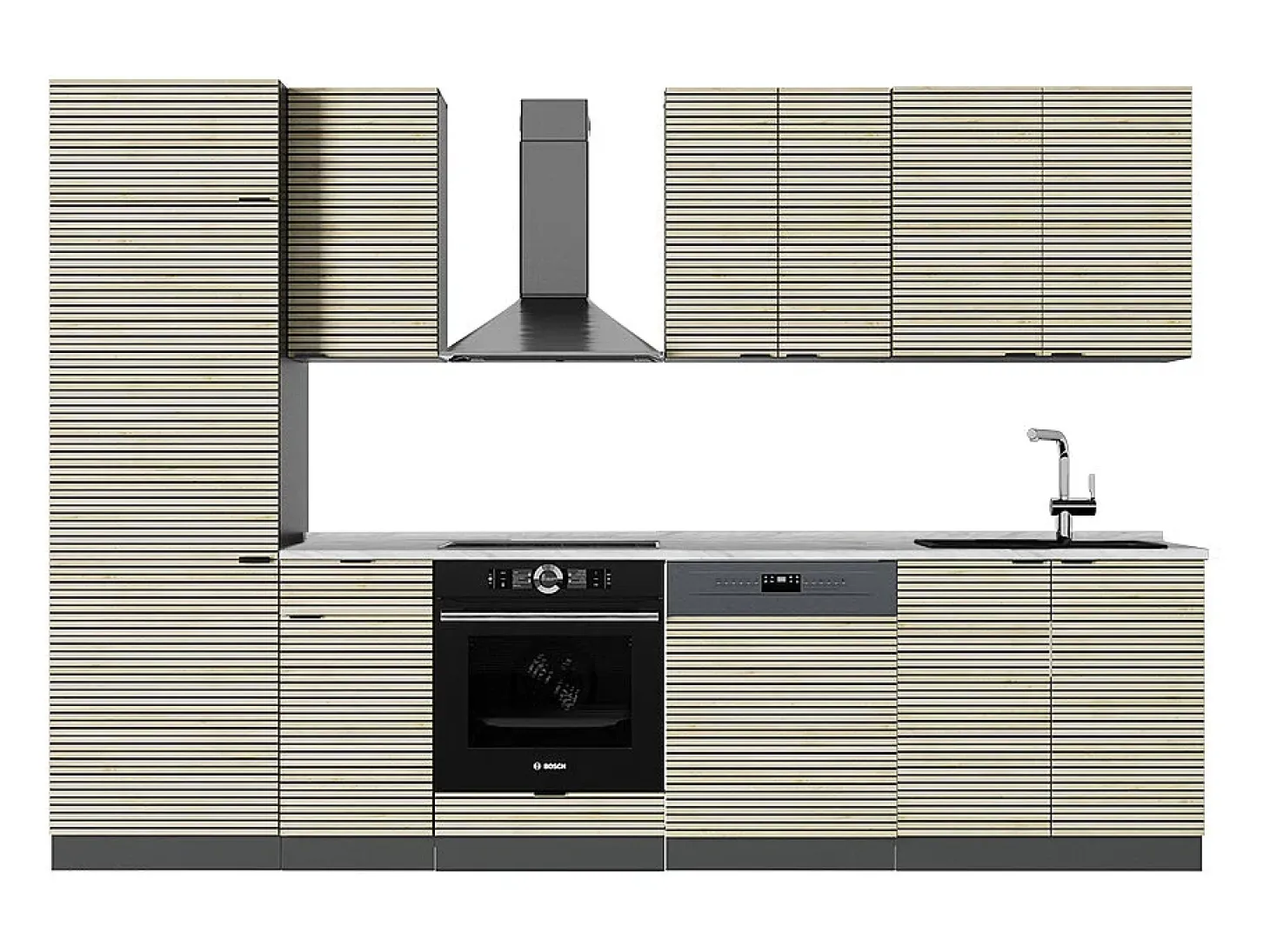 Mueble de cocina panel de roble/antracita 300x46x81.6 fame-line