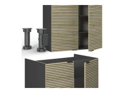 Mueble de cocina panel de roble/antracita 235x46x81.6 fame-line