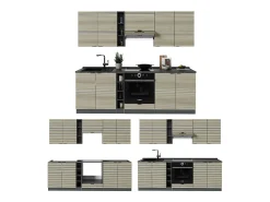Mueble de cocina panel de roble/antracita 235x46x81.6 fame-line