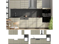 Mueble de cocina panel de roble/antracita 300x60x81.6 fame-line