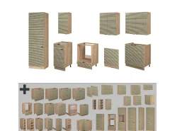 Mueble de cocina panel de roble/roble goldkraft 300x60x81.6 fame-line