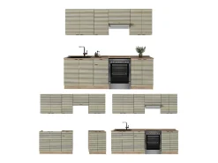 Mueble de cocina panel de roble/roble goldkraft 240x46x81.6 fame-line