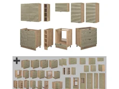 Mueble de cocina panel de roble/roble goldkraft 235x60x81.6 fame-line