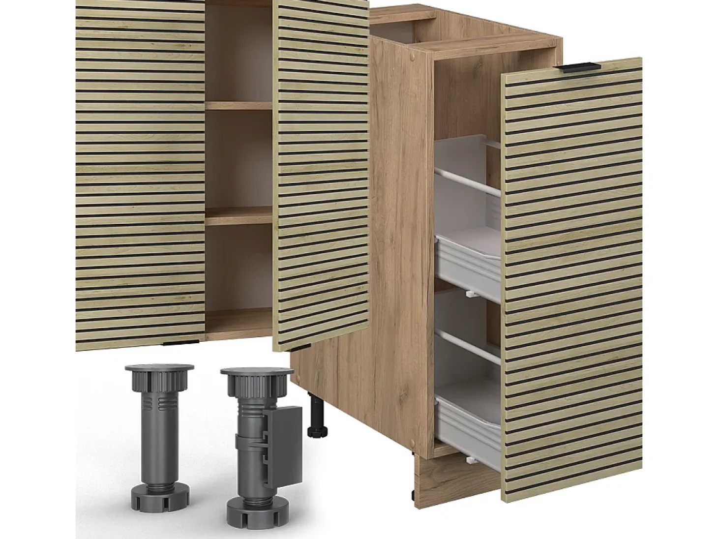 Mueble de cocina panel de roble/roble goldkraft 280x60x81.6 fame-line
