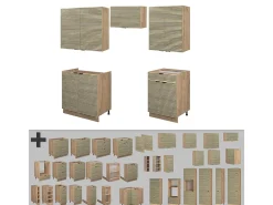 Mueble de cocina panel de roble/roble goldkraft 200x60x81.6 fame-line
