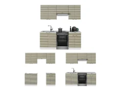 Mueble de cocina panel roble/blanco 200x60x81.6 fame-line
