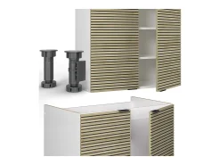 Mueble de cocina panel roble/blanco 200x60x81.6 fame-line