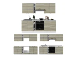 Mueble de cocina panel roble/blanco 235x60x81.6 fame-line