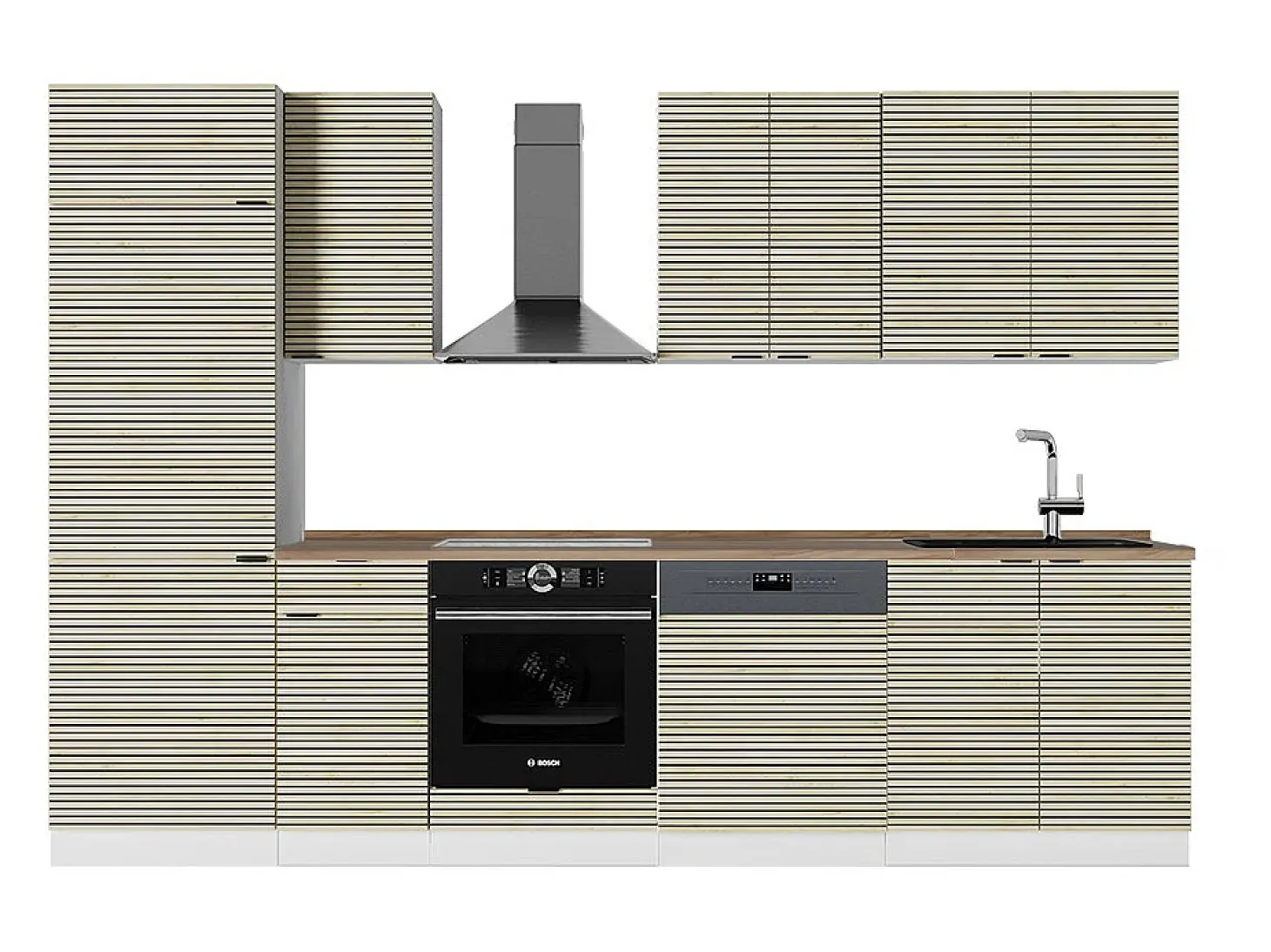 Mueble de cocina panel roble/blanco 300x60x81.6 fame-line
