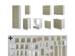 Mueble de cocina panel roble/blanco 300x60x81.6 fame-line
