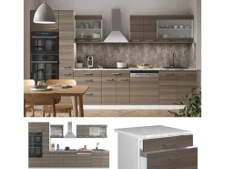 Mueble de cocina precioso gris/blanco 350x46x81.6 r-line