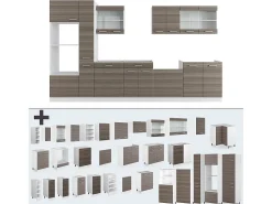 Mueble de cocina precioso gris/blanco 350x46x81.6 r-line
