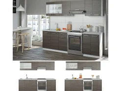 Mueble de cocina precioso gris/blanco 240x60x81.6 raul