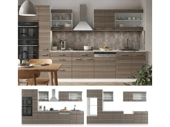 Mueble de cocina precioso gris/blanco 350x60x81.6 r-line