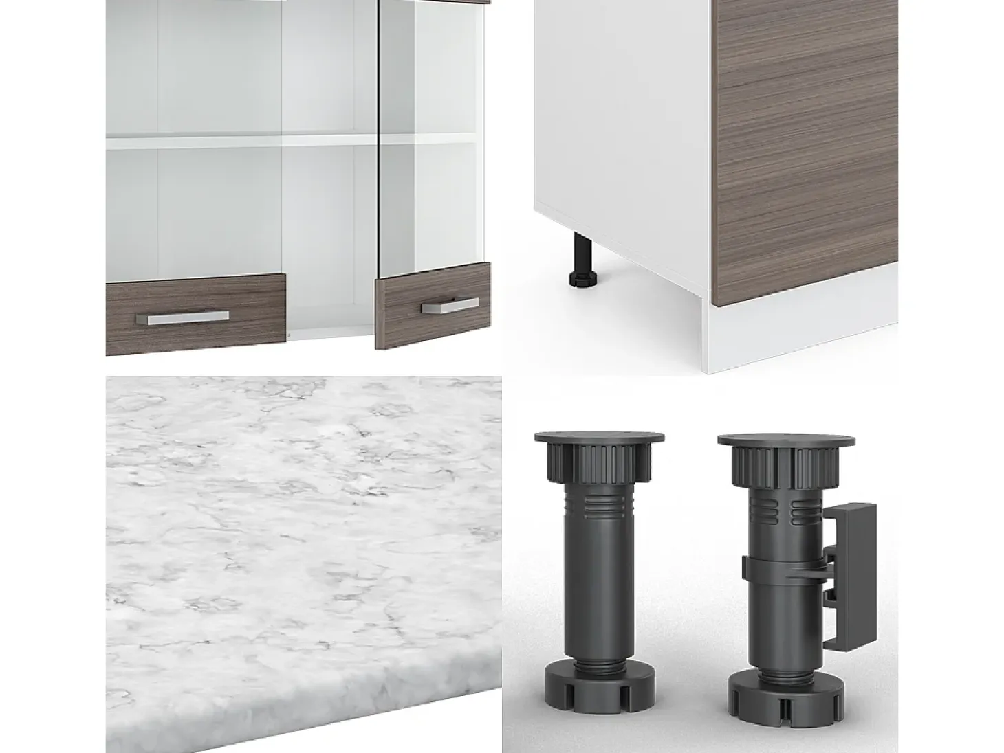 Mueble de cocina precioso gris/blanco 300x46x81.6 r-line
