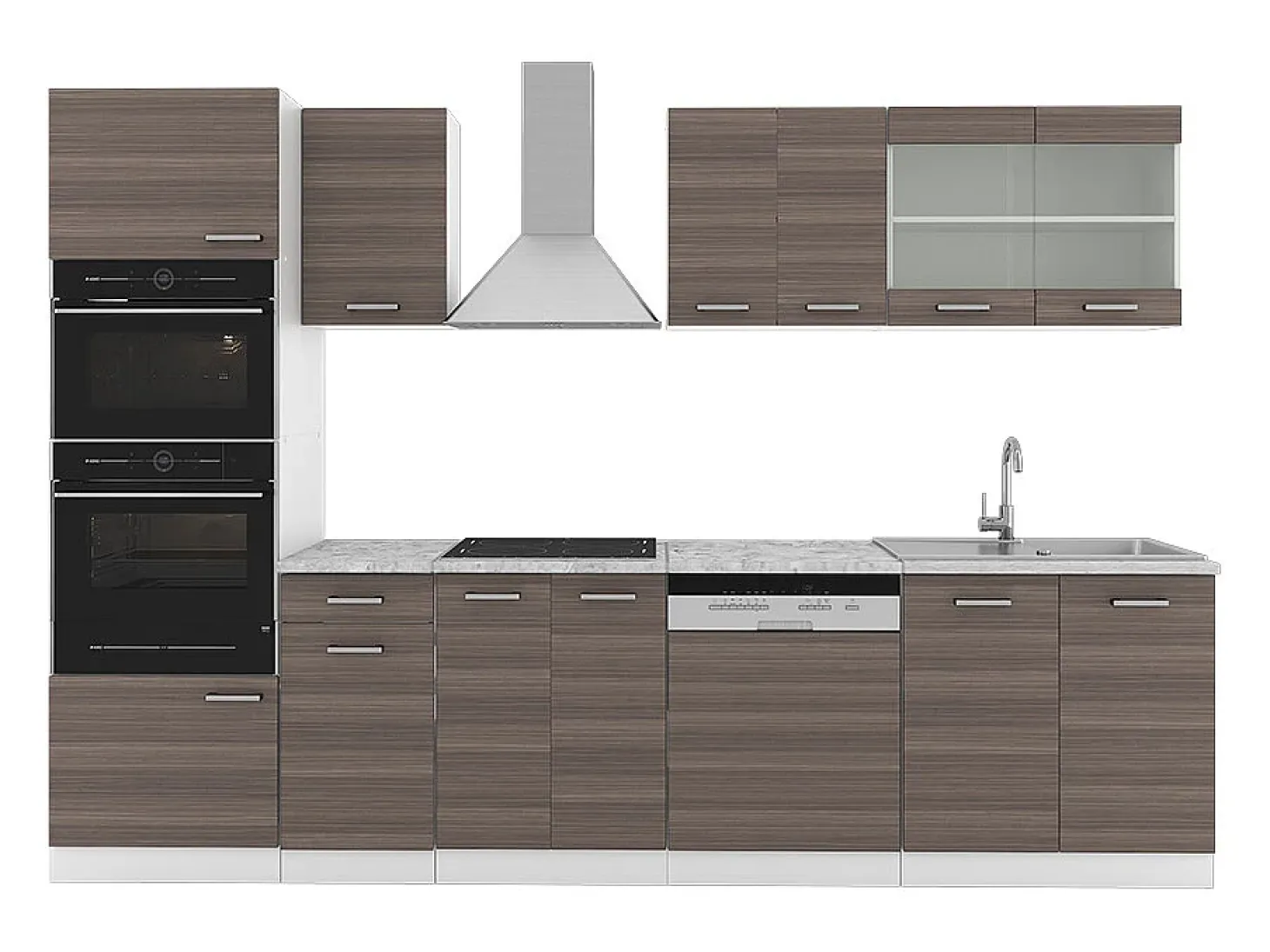 Mueble de cocina precioso gris/blanco 300x46x81.6 r-line