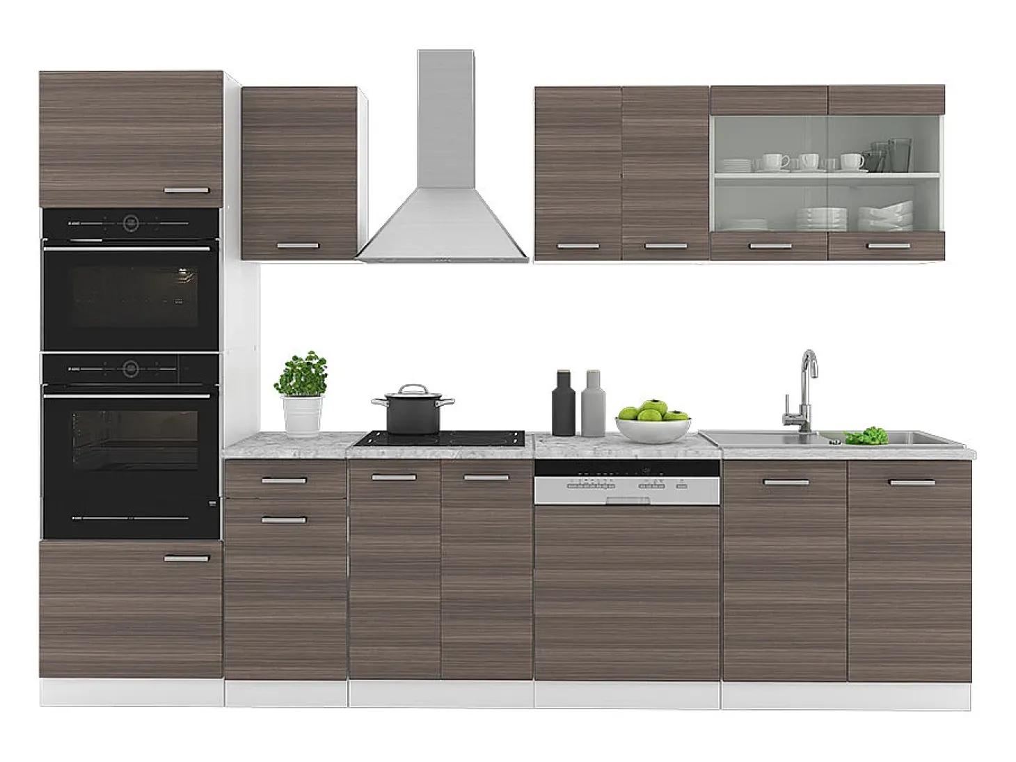 Mueble de cocina precioso gris/blanco 300x46x81.6 r-line