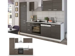Mueble de cocina precioso gris/blanco 270x57.1x81.6 optima