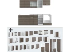 Mueble de cocina precioso gris/blanco 240x46x81.6 r-line