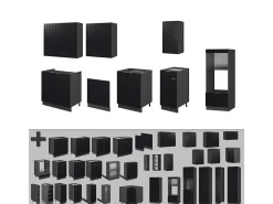 Mueble de cocina rayas negras/antracita 300x46x81.6 fame-line