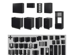 Mueble de cocina rayas negras/antracita 280x60x81.6 fame-line