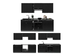 Mueble de cocina rayas negras/antracita 235x60x81.6 fame-line