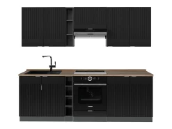 Mueble de cocina rayas negras/antracita 235x60x81.6 fame-line