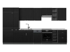 Mueble de cocina rayas negras/antracita 355x60x81.6 fame-line
