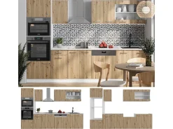 Mueble de cocina roble artesanal/blanco 300x60x81.6 r-line