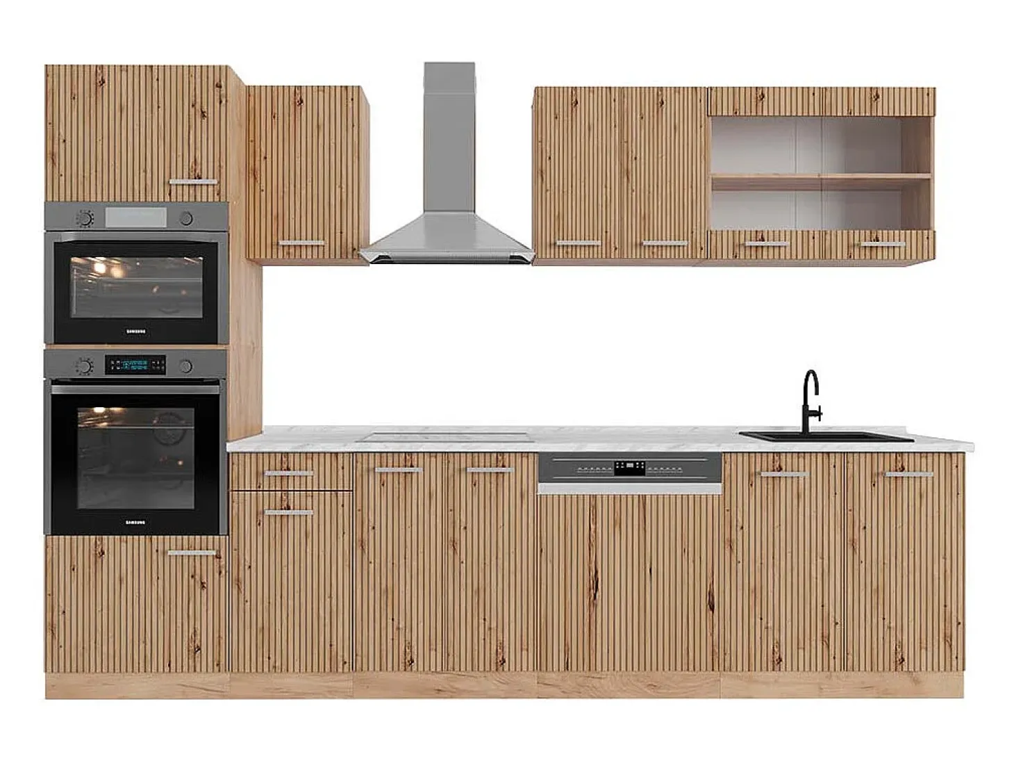Mueble de cocina roble artesanal/roble dorado 300x60x81.6 r-line