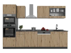 Mueble de cocina roble artesanal/antracita 300x46x81.6 r-line